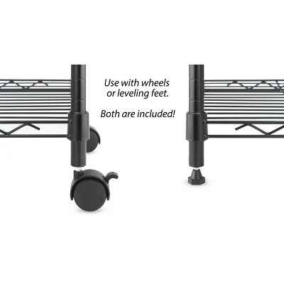 Whitmor Supreme 5 Tier Cart Silver 2 Whitmor Supreme 5 Tier Cart Silver - Image 2
