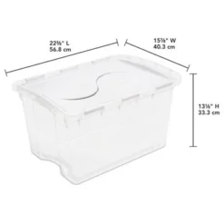 Sterilite 48 Quart Multipurpose Stackable Storage Box Tote Container With Hinged Lid And Handles For Home And Office Organization, Clear (6 Pack) -Storage Specialty Store GUEST ec6c0bfb 2cc1 4b65 bfd2 822180dc2c8d