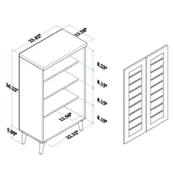 Salma Wood 2 Door Shoe Storage Cabinet Dark Brown - Baxton Studio -Storage Specialty Store GUEST ed254f38 776e 41d9 9438 e8a68b4ec23c