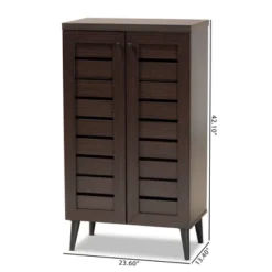 Salma Wood 2 Door Shoe Storage Cabinet Dark Brown - Baxton Studio -Storage Specialty Store GUEST edadeb32 9032 4cd0 9987 7cf1e92c0c8d