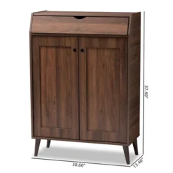 Cormier Walnut Finished 2 Door Wood Entryway Shoe Storage Cabinet Brown - Baxton Studio -Storage Specialty Store GUEST ee119aae ba57 4814 ae06 b72301c1e578