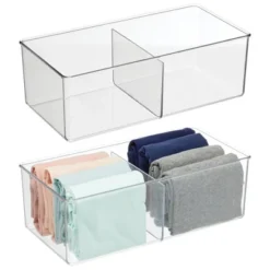 MDesign Plastic Divided Closet Storage Bin - Clear -Storage Specialty Store GUEST f42bfc77 02ea 403e b322 ef4c487abde7