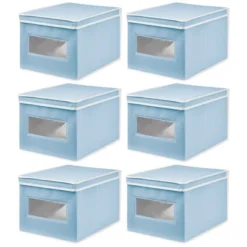 MDesign Stackable Fabric Closet Storage Organizer Box, 6 Pack -Storage Specialty Store GUEST f51683bc d284 450d ab45 7dd72458c869