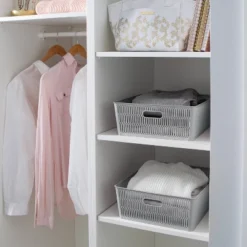 Simplify 2pk Large Slide And Stack Storage Shallow Totes Gray -Storage Specialty Store GUEST f5b9797a ab59 499b 992d fe6954f0c330