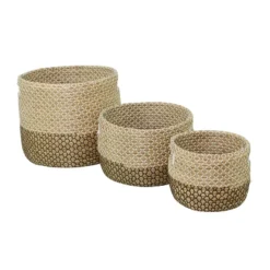 Set Of 3 Seagrass Storage Baskets Khaki - Olivia & May -Storage Specialty Store GUEST f650a575 c475 40af 8522 84abc58214f4