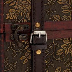 Okuna Outpost Wooden 4 Bottles Travel Wine For Storage Storage Bar Accessory, Flower Pattern, 8 X 8.5 X 13.8 In -Storage Specialty Store GUEST f6c3bbe4 c14e 47d5 9cf7 232041553670