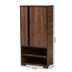 Raina Two-Tone Wood 2 Door Shoe Storage Cabinet Walnut Brown/Black - Baxton Studio -Storage Specialty Store GUEST f6ce3026 bf27 4589 a9f0 2cb0e43d7931