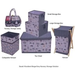 Bacati - Woodlands Gray/Beige Neutral Cotton Storage Toy Chest -Storage Specialty Store GUEST f6fa2d78 89f8 4b03 af5b 7e5517dc6002
