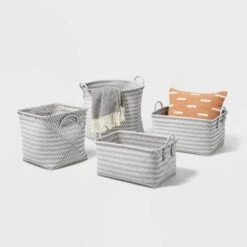 Large Woven Rectangular Storage Basket Gray/White - Brightroom™ -Storage Specialty Store GUEST f7afc392 cd5f 4f5b b71c de34f8204ec5