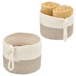 MDesign Woven Cotton Rope Bathroom Basket With Tie Handle, Set Of 2 -Storage Specialty Store GUEST f8bcdd2a b0ac 4514 ab32 08c5c52e2907