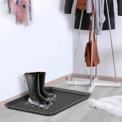 Fleming Supply All-Weather Plastic Indoor/Outdoor Boot Tray Set - 2 Pcs, Dark Gray -Storage Specialty Store GUEST f9106ae1 8e5a 41c9 b70e a0191e82b474 1