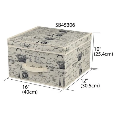Home Basics Paris Collection Non-Woven Storage Box, Natural 2 Home Basics Paris Collection Non-Woven Storage Box, Natural - Image 2