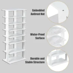 Costway Patented Wooden Shoes Storage Stand 7 Tiers Big Shoe Rack Organizer Multi-Shoe Rack -Storage Specialty Store GUEST fb93c472 57bd 47a1 bfbb 959cde782c28