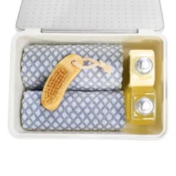 Medium Stacking Bin With Lid Clear/White - Madesmart -Storage Specialty Store GUEST fc7b4ddd 54fd 4987 b906 935d8370a32f