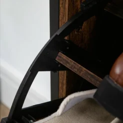 HOMCOM Shoe Cabinet With 2 Flip Doors, Slim 2-Drawer Shoe Cupboard With Divider And Open Compartment For 12 Pairs Of Shoes, Rustic Brown 8 HOMCOM Shoe Cabinet With 2 Flip Doors, Slim 2-Drawer Shoe Cupboard With Divider And Open Compartment For 12 Pairs Of Shoes, Rustic Brown -Storage Specialty Store GUEST fe6f3f13 ae89 47f9 938d be754a06caca