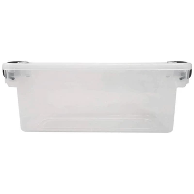 Homz Multipurpose 7.5 Quart Clear Storage Container Tote Bins With Secure Latching Lids For Home Or Office Organization, (5 Pack) 2 Homz Multipurpose 7.5 Quart Clear Storage Container Tote Bins With Secure Latching Lids For Home Or Office Organization, (5 Pack) - Image 2