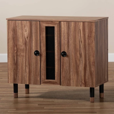2 Door Valina Wood Entryway Shoe Storage Cabinet Brown - Baxton Studio 3 2 Door Valina Wood Entryway Shoe Storage Cabinet Brown - Baxton Studio - Image 3