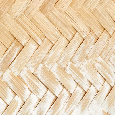 MDesign Woven Ombre Bamboo Hanging Wall Storage Organizer Basket, Natural/White 3 MDesign Woven Ombre Bamboo Hanging Wall Storage Organizer Basket, Natural/White - Image 3